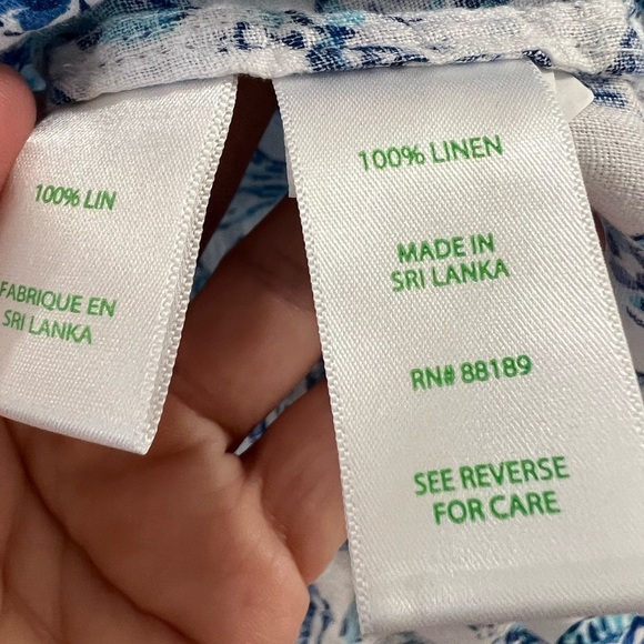 Lilly Pulitzer 100% linen Sea View Linen Button Down Top - Size S - NWT - Picture 7 of 8